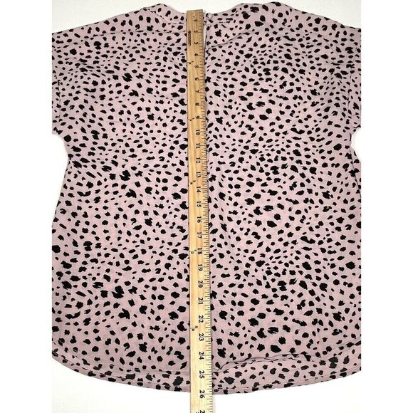 ANDREE by UNIT Womens SMALL Blush Animal Print Crepe Cap Sleeve SHELL Top EUC - Picture 4 of 7